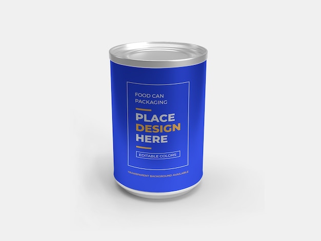 Diseño de maqueta de envasado de latas de alimentos aislado