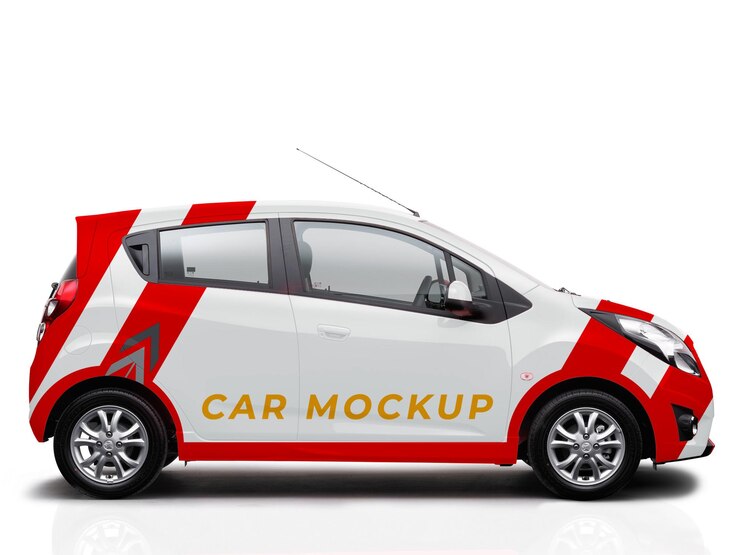 PSD diseño de maqueta de envoltura de automóviles de psd