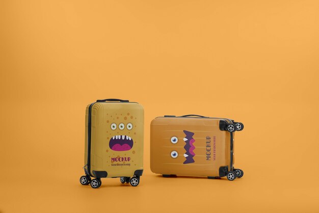 PSD diseño de maqueta de equipaje monstruo