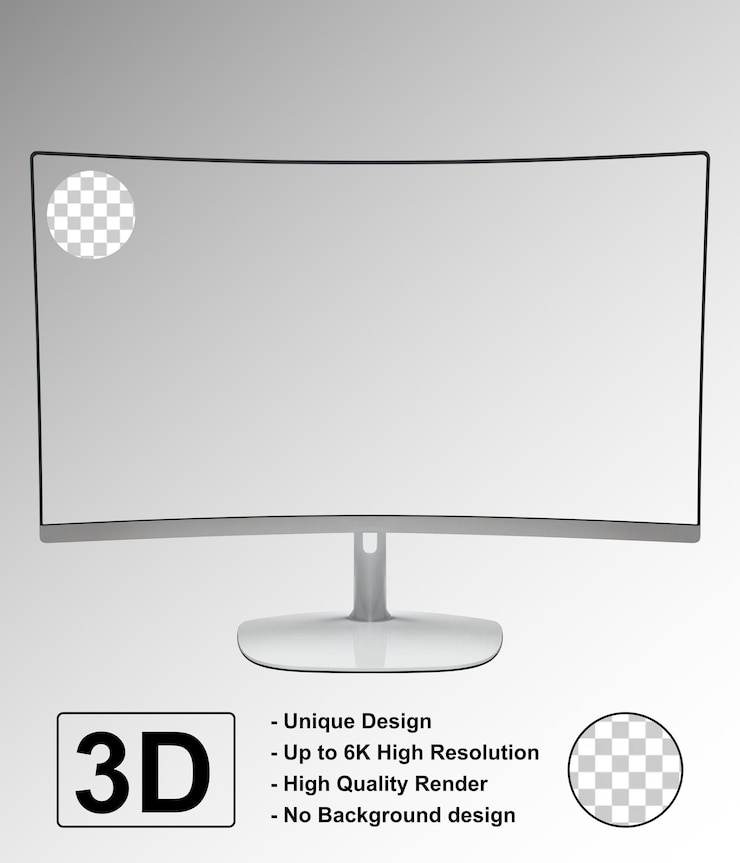 PSD diseño de maqueta de escritorio de monitor transparente