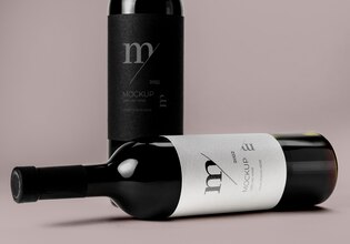 mockup de botella de vino