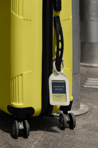 PSD diseño de maqueta de etiqueta de equipaje
