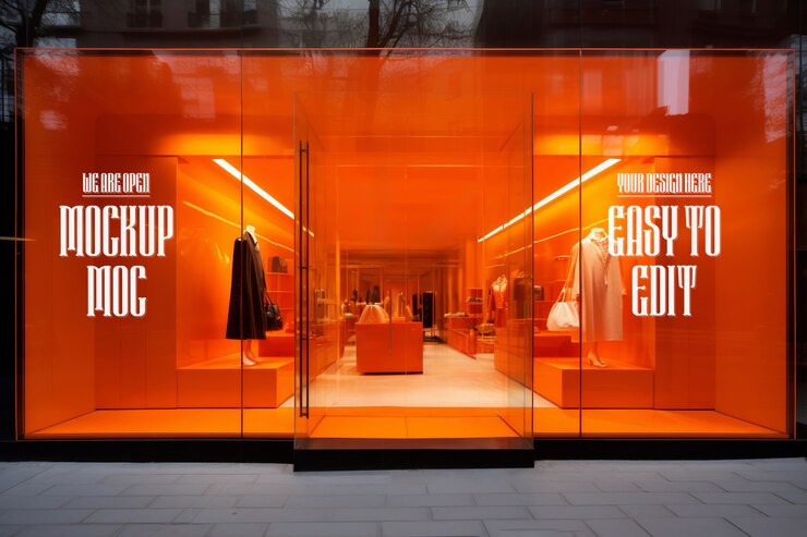 PSD diseño de maqueta exterior de la tienda