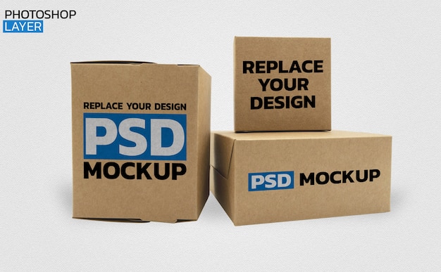 PSD diseño de maqueta de foto de caja de papel