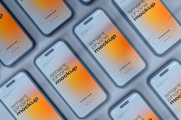 Diseño de maqueta de iPhone 14 con fondo editable