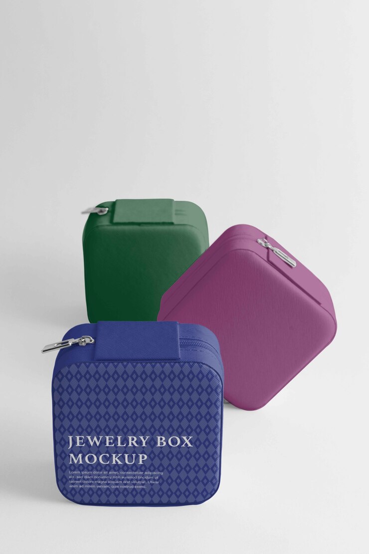 PSD diseño de maqueta de joyero elegante y portátil.