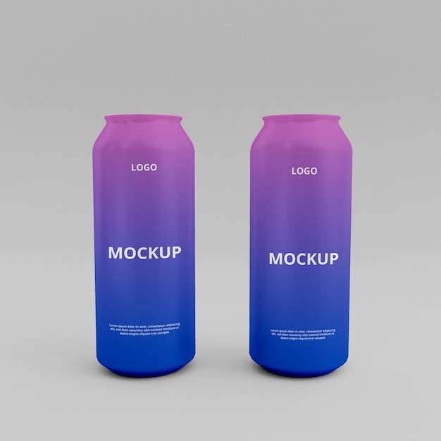 Diseño de maqueta de lata de refresco 3d Premium