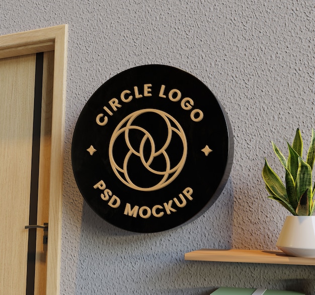 Diseño de maqueta de logo circular