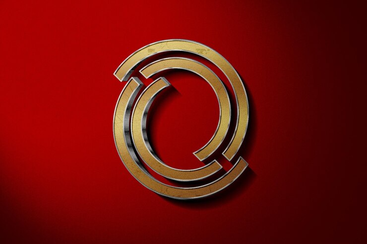 PSD diseño de maqueta de logotipo 3d