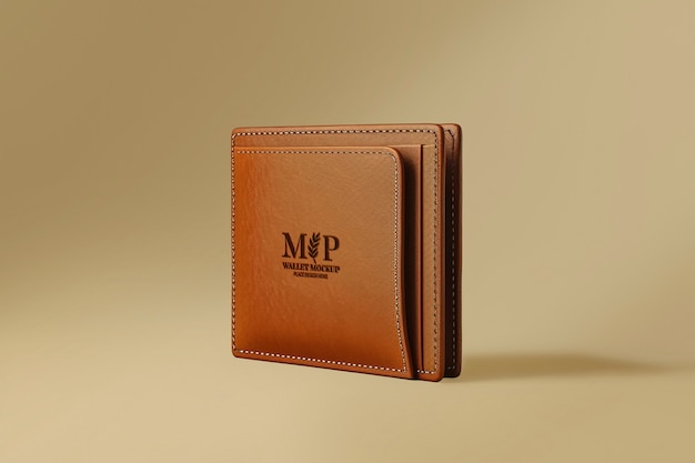 PSD diseño de la maqueta del logotipo de la billetera de cuero