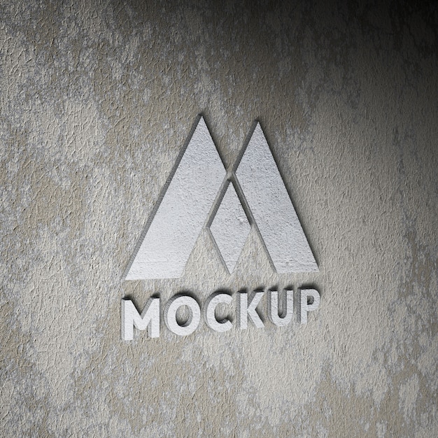 Diseño de maqueta de logotipo con efecto concreto.