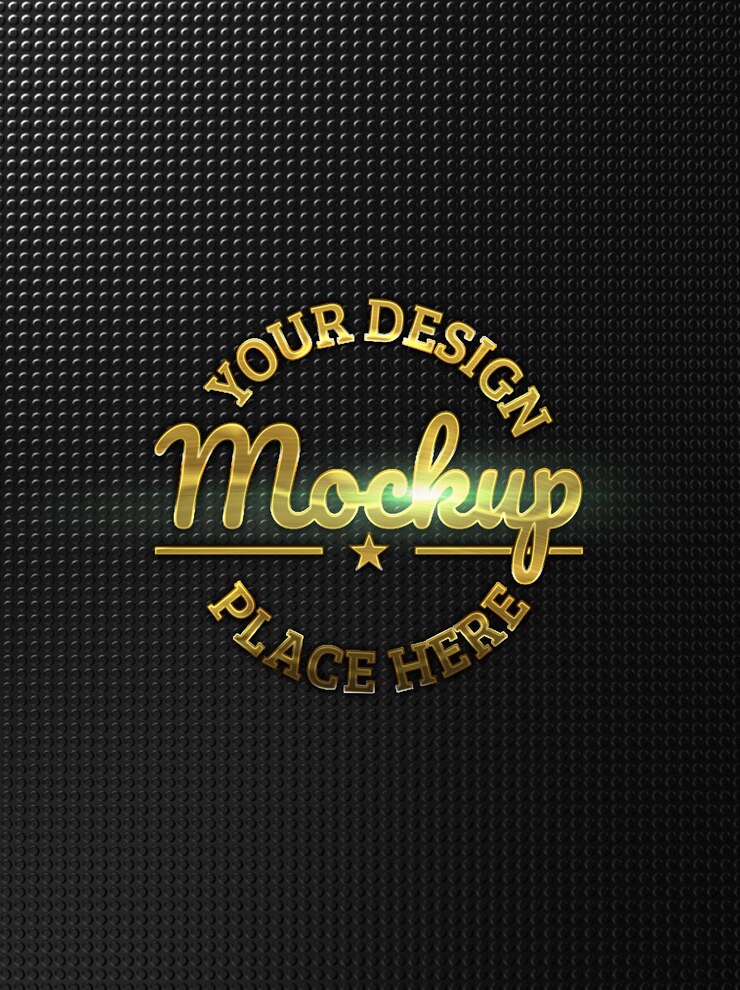diseño de maqueta de logotipo con efecto dorado