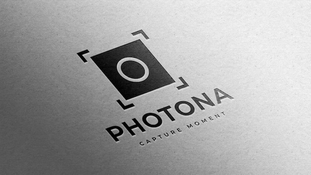 PSD diseño de maqueta de logotipo de fotografía en papel blanco.