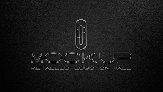 Diseño de maqueta de logotipo metálico.