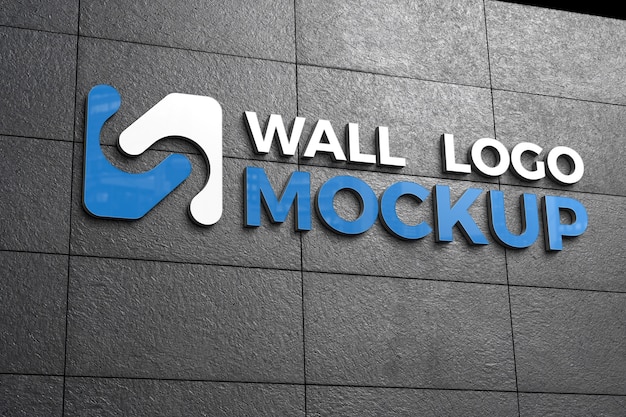 Diseño de maqueta de logotipo de pared empresarial