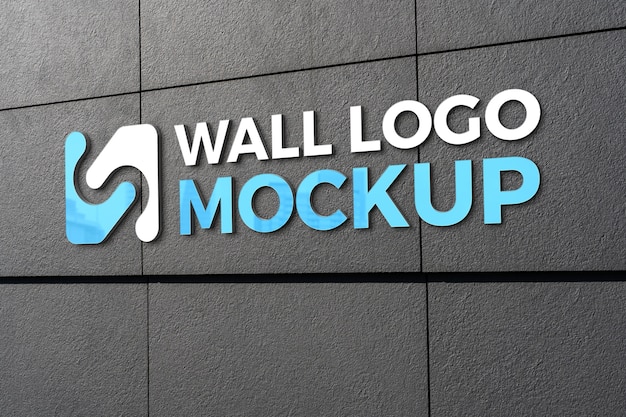 Diseño de maqueta de logotipo de pared para empresas