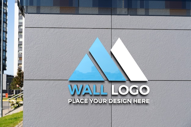 PSD diseño de maqueta de logotipo de pared para empresas