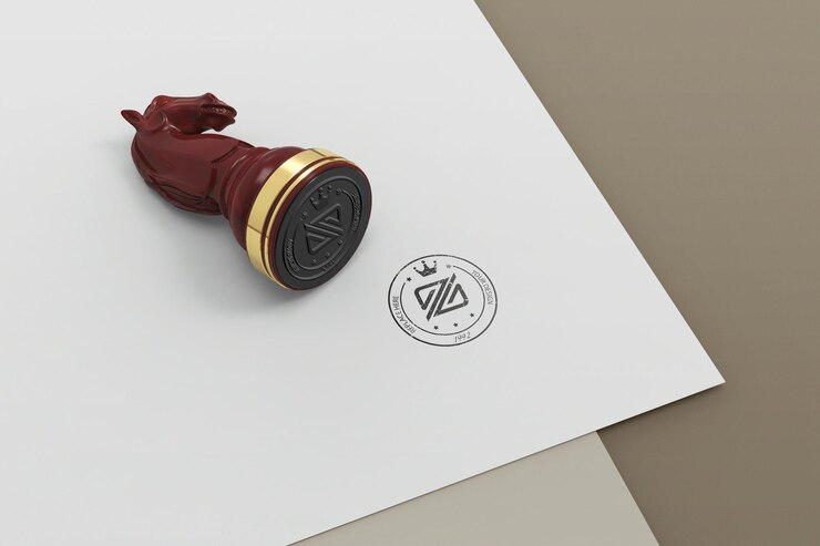Diseño de maqueta de logotipo de sello de ajedrez