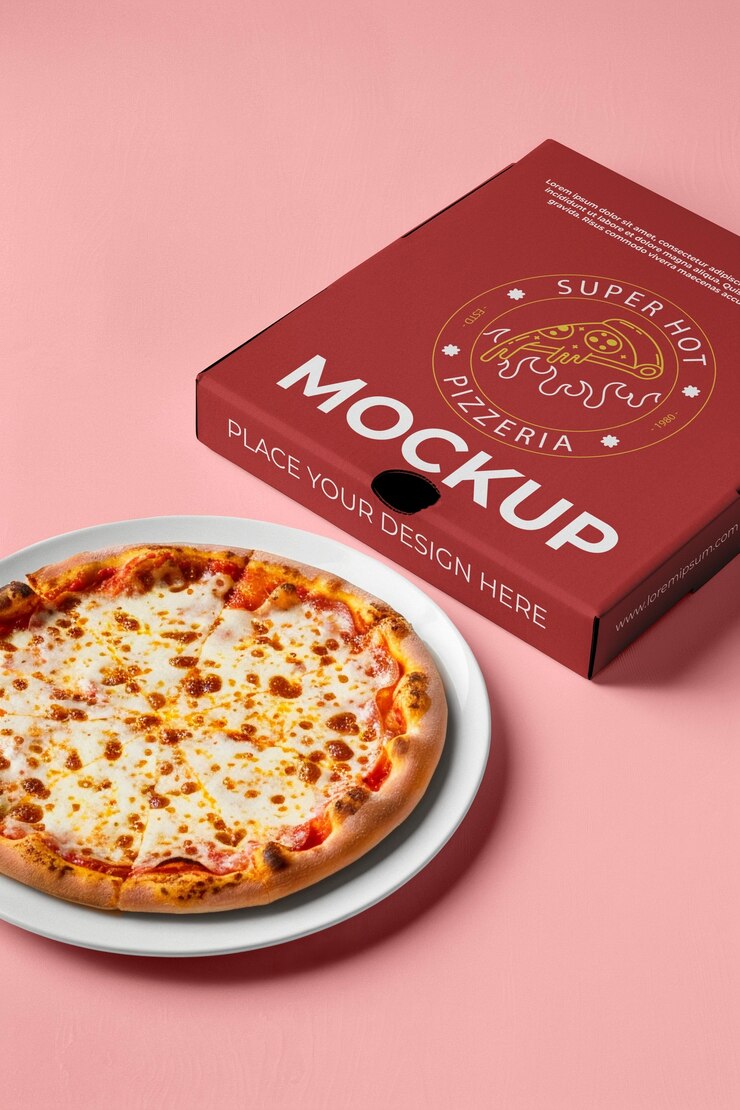 Diseño de maqueta de marca de pizza