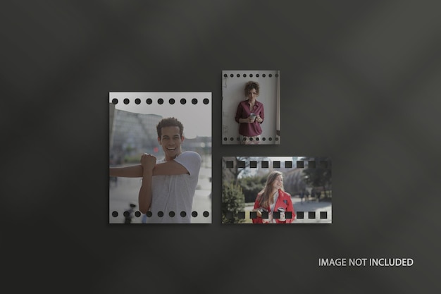Un diseño de maqueta de marcos de fotos editables en PSD