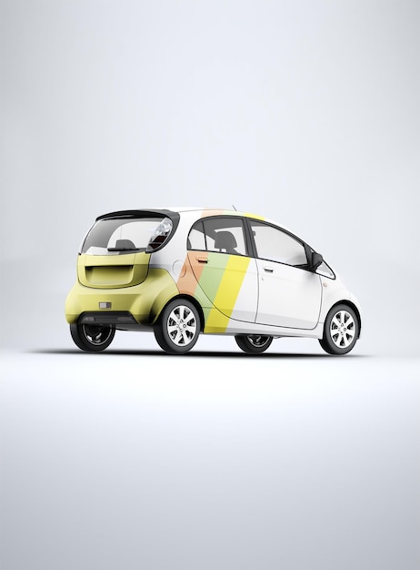 Diseño de maqueta de mini coche en renderizado 3d