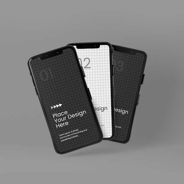 diseño de maqueta de pantalla completa de teléfono móvil