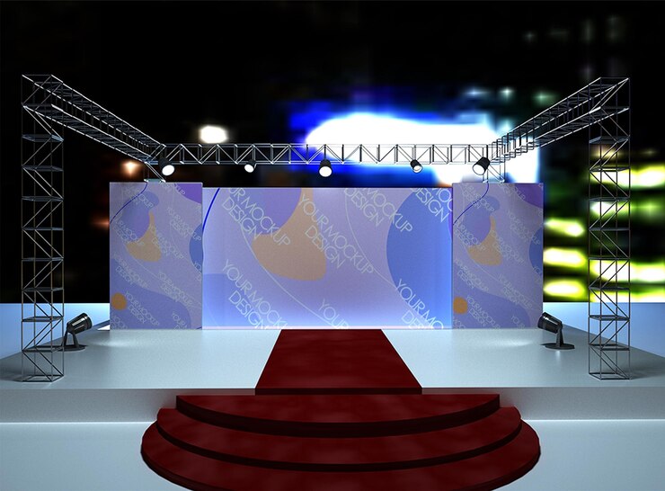 diseño de maqueta de pantalla de escenario de rendimiento