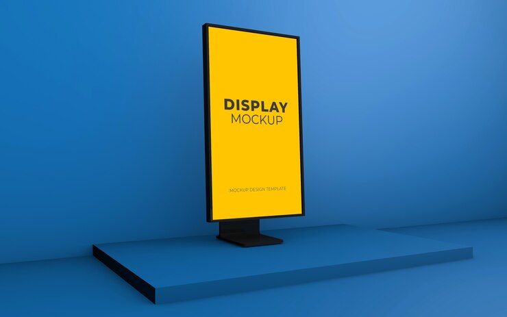 PSD diseño de maqueta de pantalla en renderizado 3d aislado