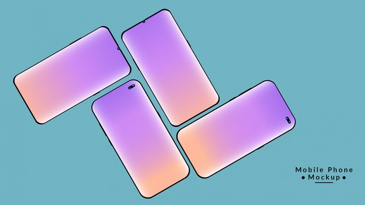 PSD diseño de maqueta de pantalla de teléfono móvil
