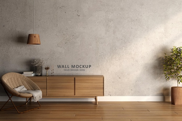 Diseño de maqueta de pared en renderizado 3d