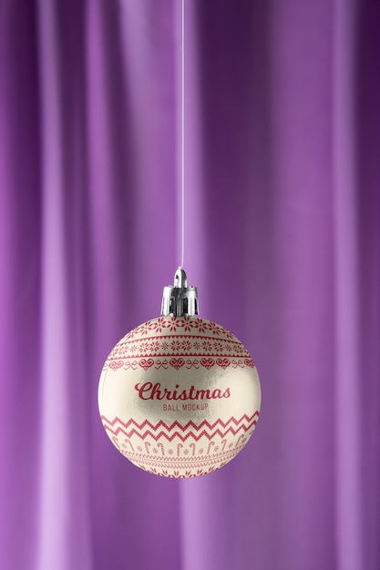 PSD diseño de maqueta de pelota de navidad