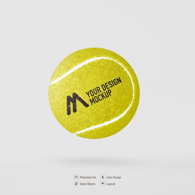Diseño de maqueta de pelota de tenis aislado