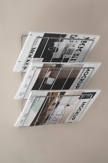 Diseño de maqueta de porta revistas.