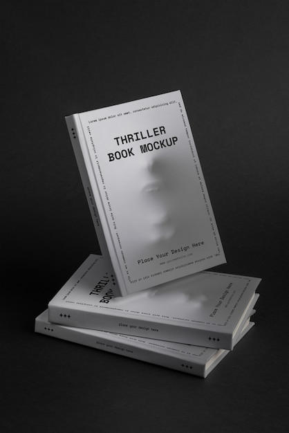 PSD diseño de maqueta de portada de libro de suspense.