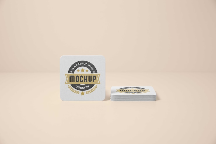 PSD diseño de maqueta de posavasos de cerveza