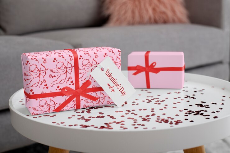 PSD diseño de maqueta de regalo de feliz día de san valentín.