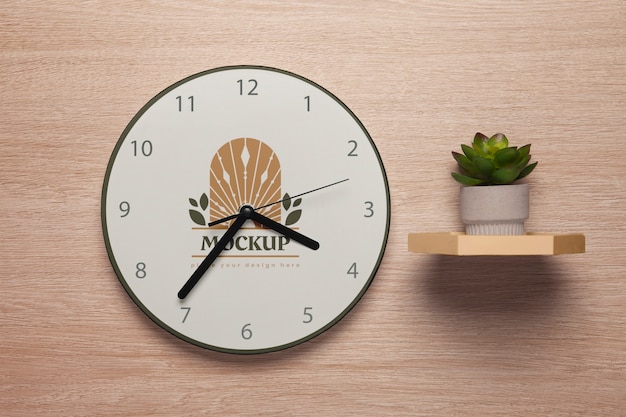 PSD diseño de maqueta de reloj en pared