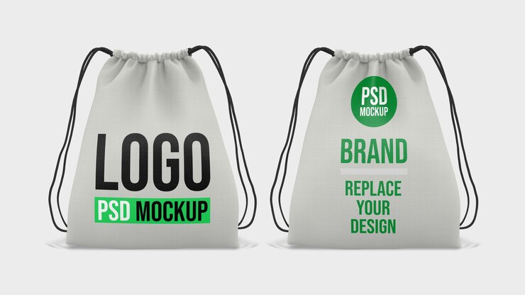 Diseño de maqueta de renderizado 3D de bolsa de asas