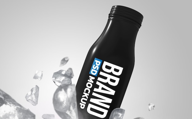 Diseño de maqueta de renderizado 3d de botella