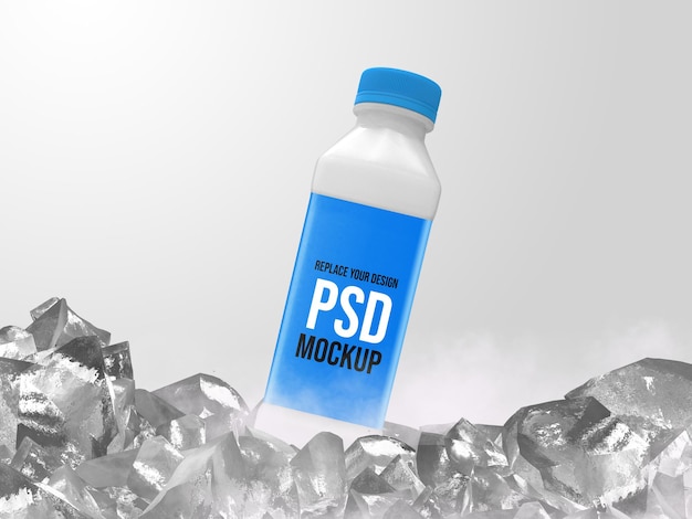Diseño de maqueta de renderizado 3d de botella
