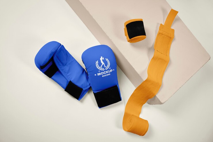 PSD diseño de maqueta de set de boxeo.