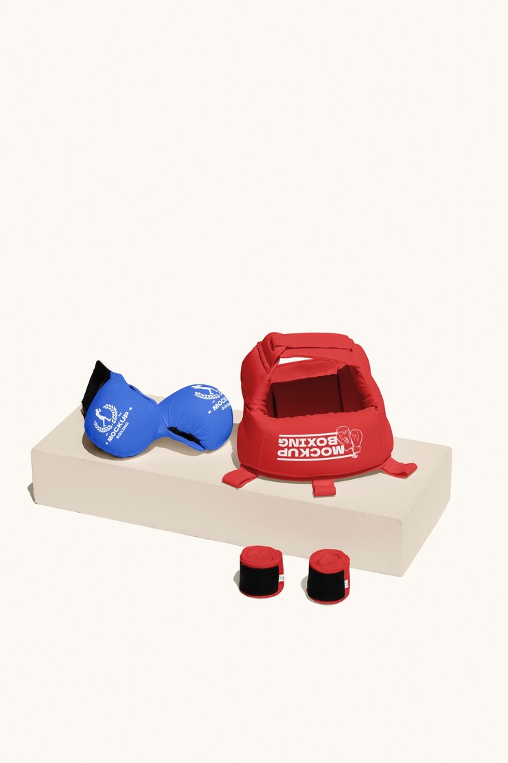 PSD diseño de maqueta de set de boxeo.