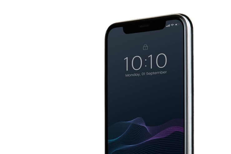 PSD diseño de maqueta de smartphone de pantalla negra