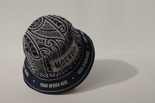 Diseño de maqueta de sombrero de cubo