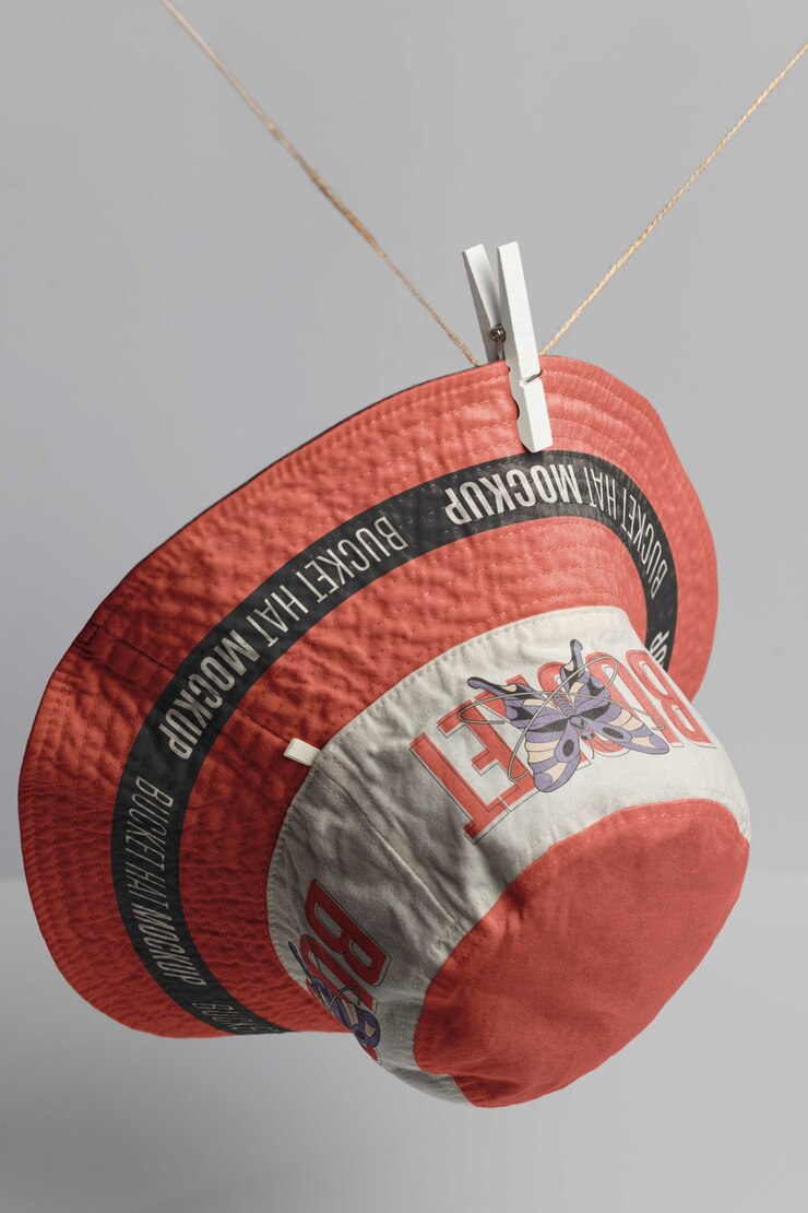PSD diseño de maqueta de sombrero de cubo