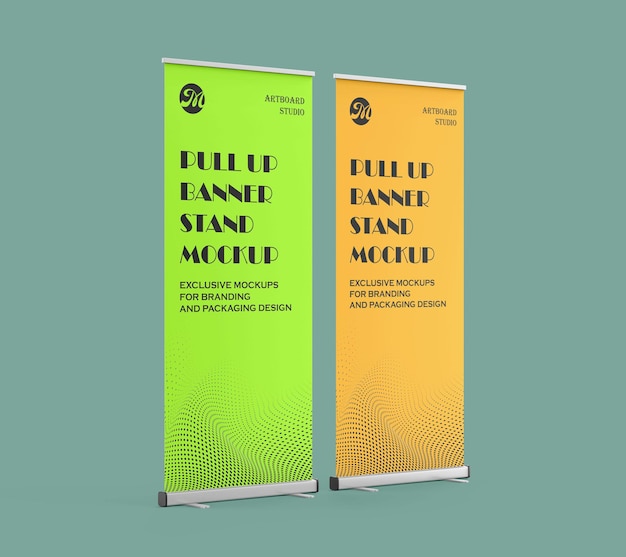 Diseño de maqueta de soporte de banner enrollable