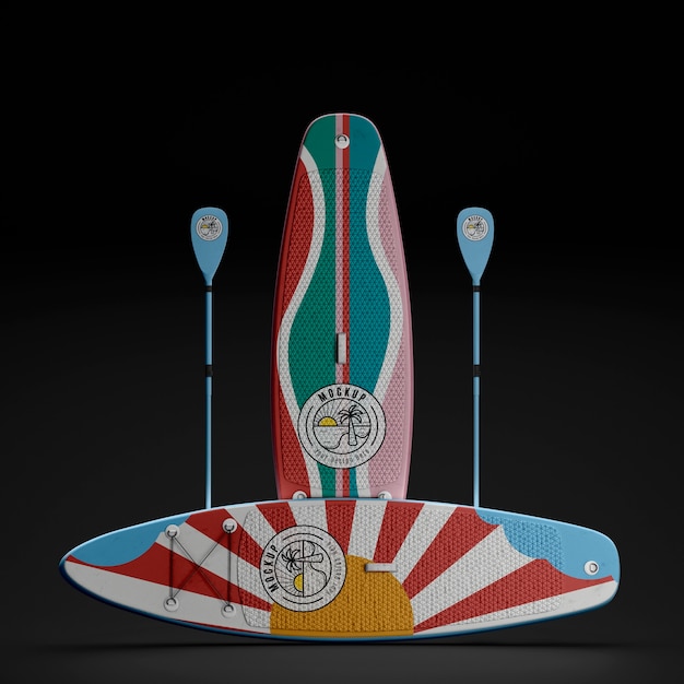 PSD diseño de maqueta de tabla de surf