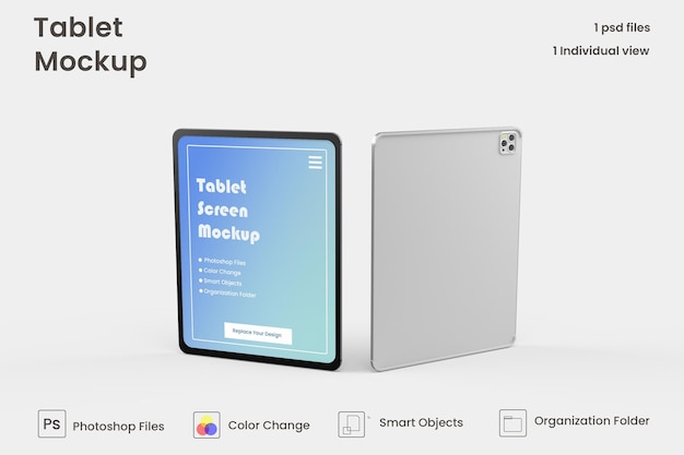 Diseño de maqueta de tableta de pantalla completa premium psd