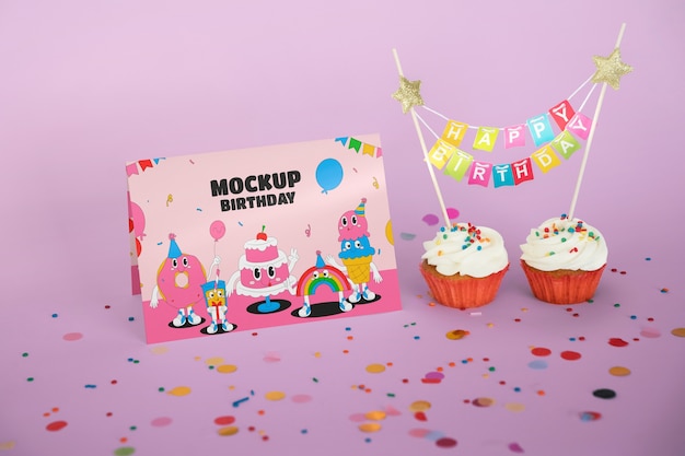 Diseño de maqueta de tarjeta de cumpleaños