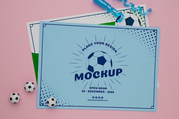 Diseño de maqueta de tarjeta de feliz cumpleaños de fútbol